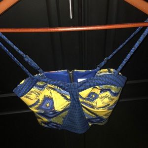 *Blue & yellow crop top*